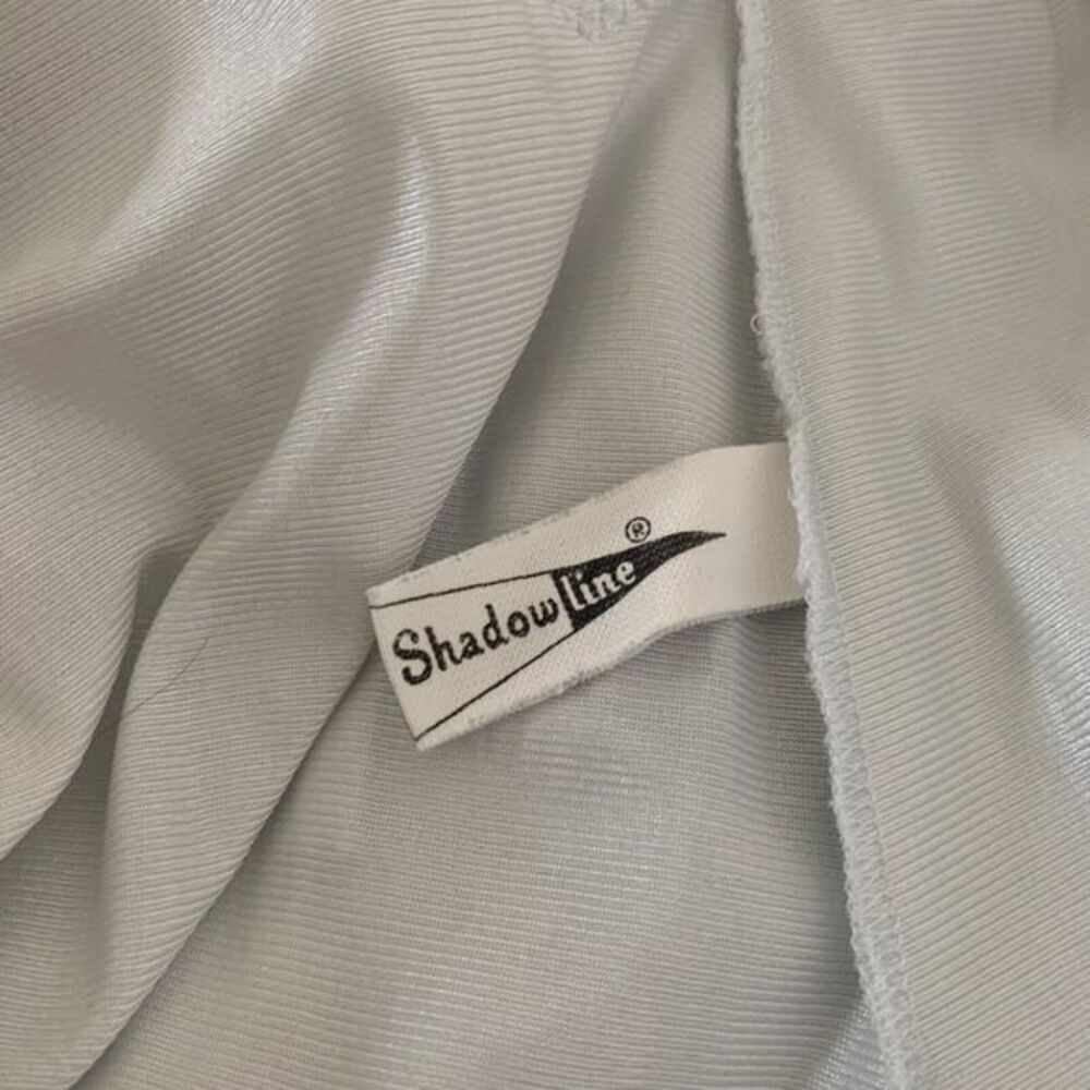 Vintage Shadowline Nylon Tie Side Slip Lace Mint Blue Women's Size Med Altered - Picture 10 of 13